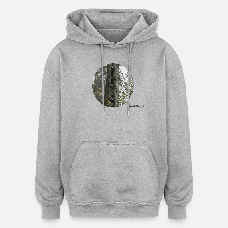 Flûte de pic sur épicéa - Sweat à capuche oversize unisexe - gris chiné