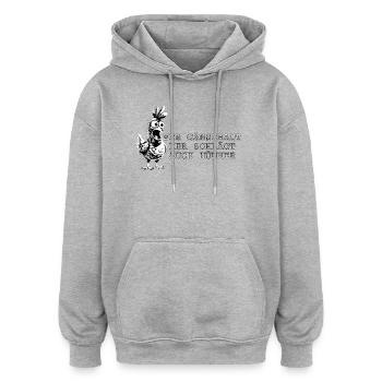 Gänsehaut - mit Comic-Huhn - Oversized Unisex Hoodie - Grau meliert - Vorne - Noah (186cm)