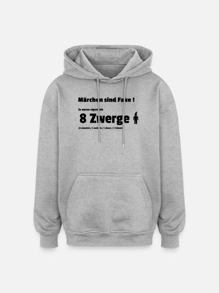 Maerchen Fake 7 Zwerge - Oversized Unisex Hoodie - Grau meliert
