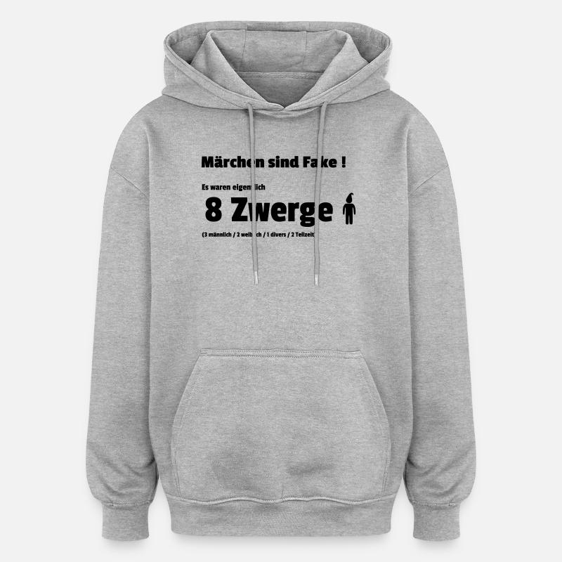 Maerchen Fake 7 Zwerge - Oversized Unisex Hoodie - Grau meliert