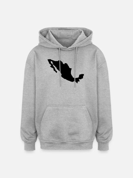 Mexique - Sweat à capuche oversize unisexe - gris chiné