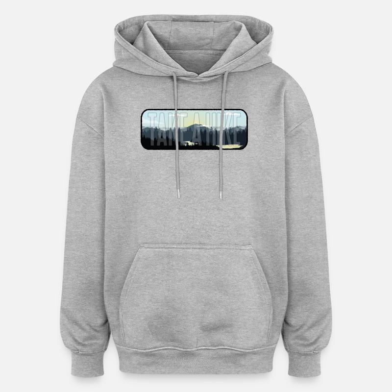 Walking in Nature - Take A Hike - Oversized Unisex Hoodie - heather grey