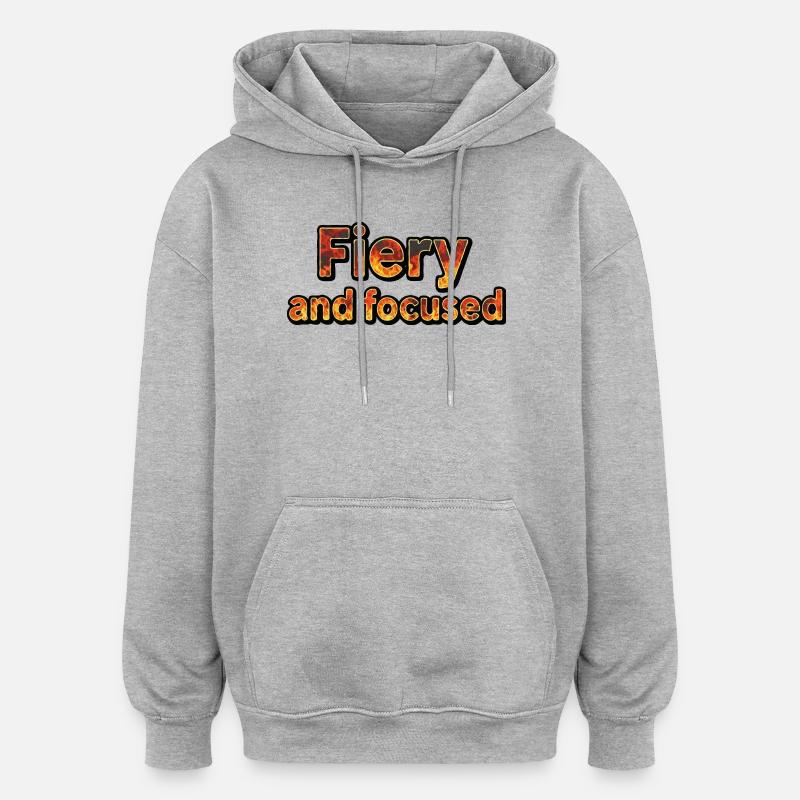 Fougueux et concentré - Sweat à capuche oversize unisexe - gris chiné