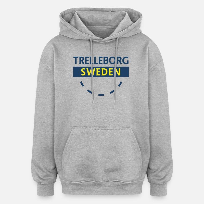 Trelleborg Suède Logo Arc - Sweat à capuche oversize unisexe - gris chiné