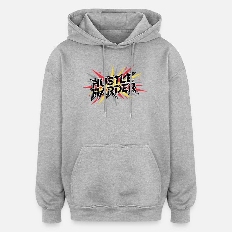 Hustle Graffiti Pulse - Sweat à capuche oversize unisexe - gris chiné
