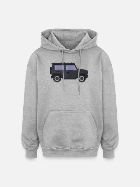 Jeep - Sweat à capuche oversize unisexe - gris chiné
