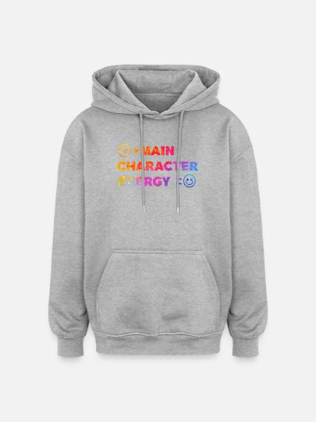 smile Main Character Energy - Oversized Unisex Hoodie - heather grey