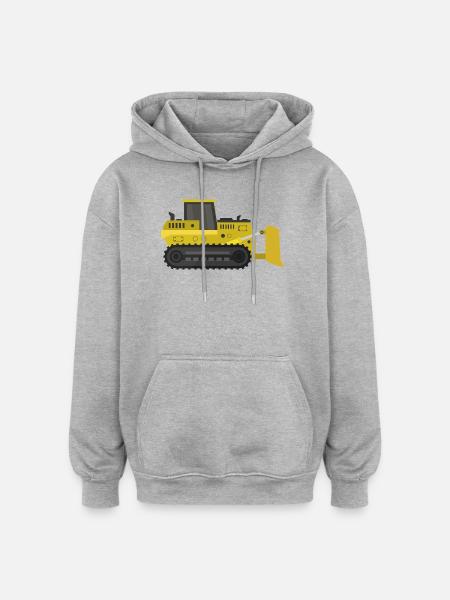 Bulldozer - Sweat à capuche oversize unisexe - gris chiné