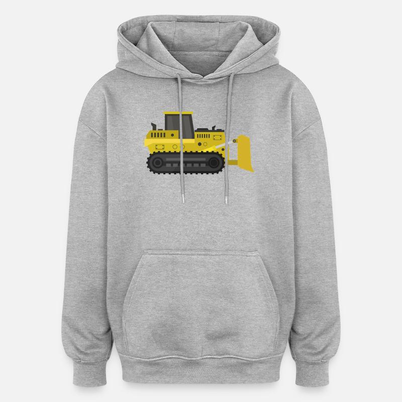 Bulldozer - Sweat à capuche oversize unisexe - gris chiné