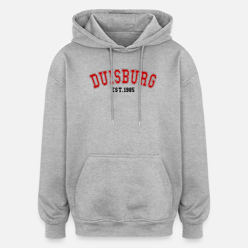 Duisburg Est. 1985 - Sweat à capuche oversize unisexe - gris chiné