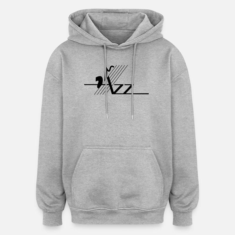 Jazz - Sweat à capuche oversize unisexe - gris chiné