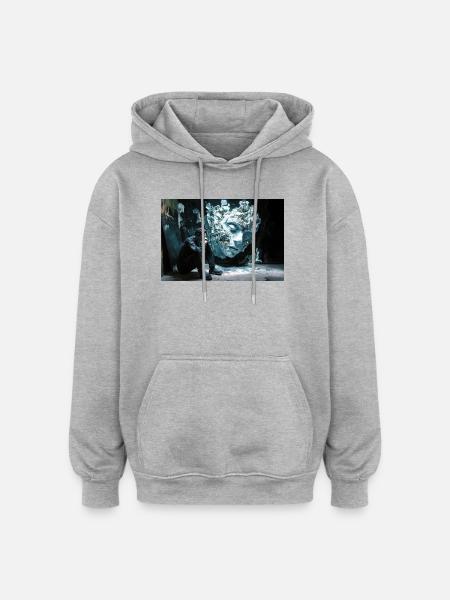 Eisgesicht im Schatten - Oversized Unisex Hoodie - heather grey