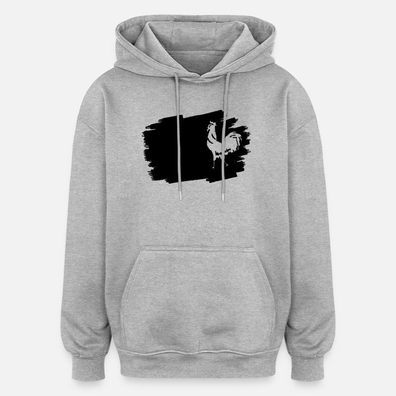 Mitternachts-Glyphen-Emblem - Oversized Unisex Hoodie - Grau meliert