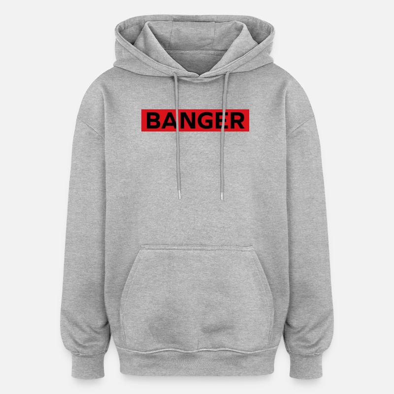Banger - Sweat à capuche oversize unisexe - gris chiné