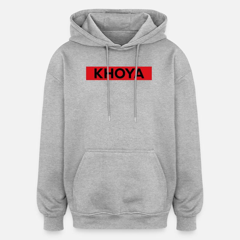 Khoya - Sweat à capuche oversize unisexe - gris chiné