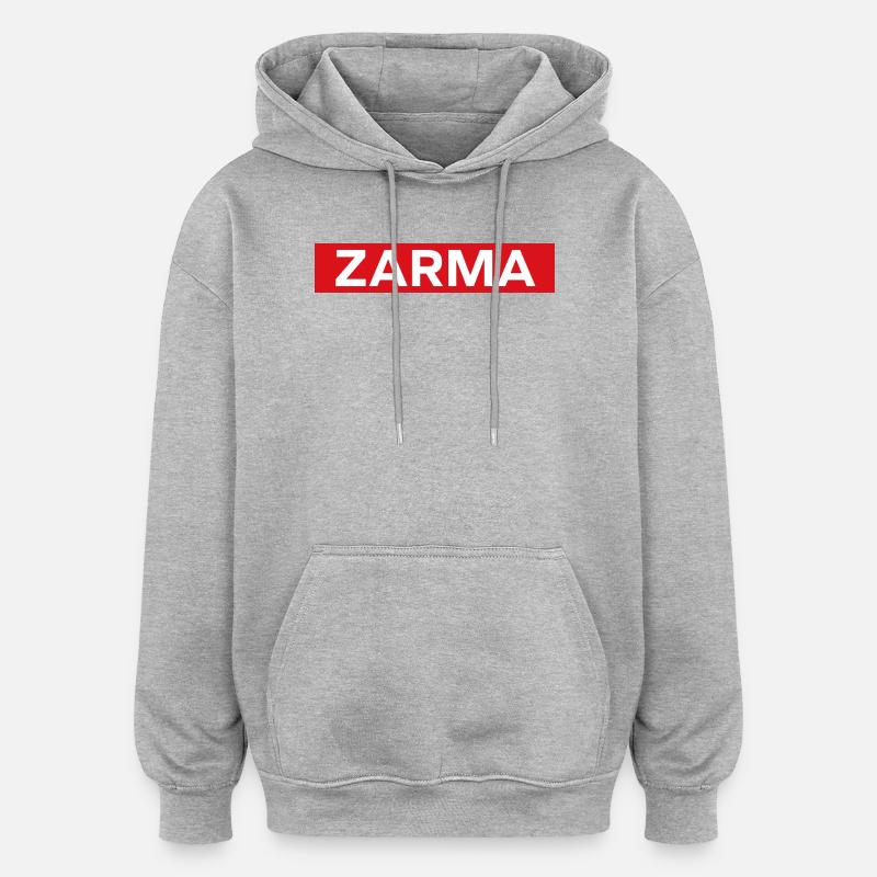 Zarma - Sweat à capuche oversize unisexe - gris chiné