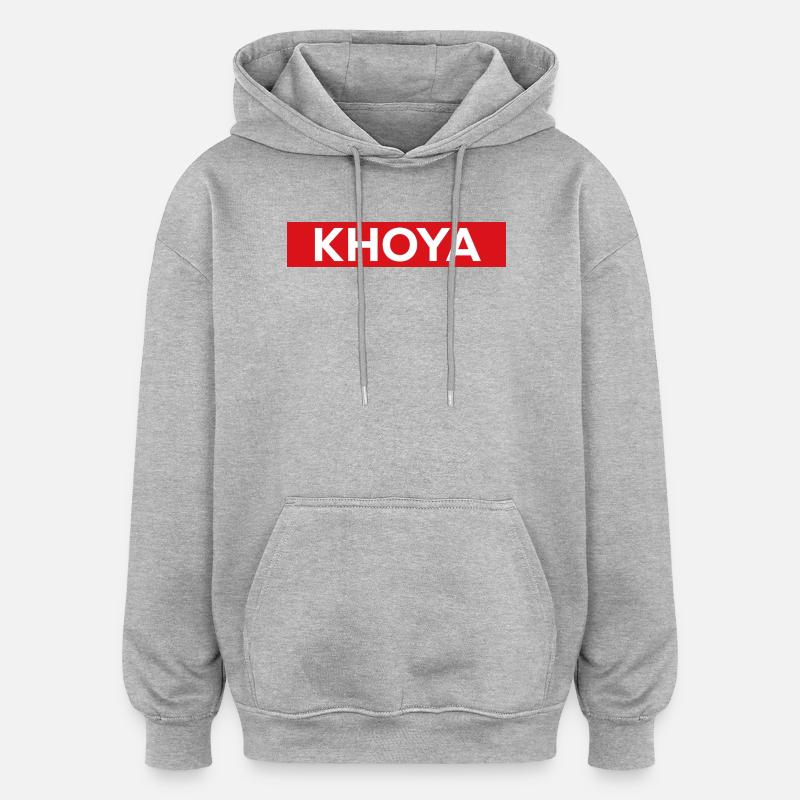 Khoya - Sweat à capuche oversize unisexe - gris chiné