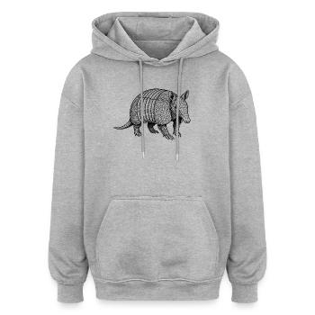 Tatou - Sweat à capuche oversize unisexe - gris chiné - Devant - Noah (186cm)