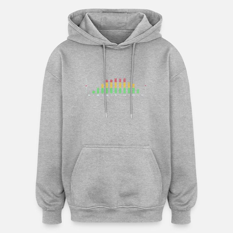 Rainbow Equalizer Pulse - Oversized Unisex Hoodie - Grau meliert