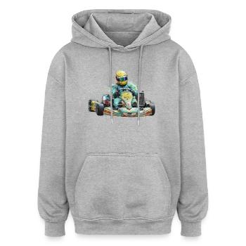 Kart - Sweat à capuche oversize unisexe - gris chiné - Devant - Noah (186cm)