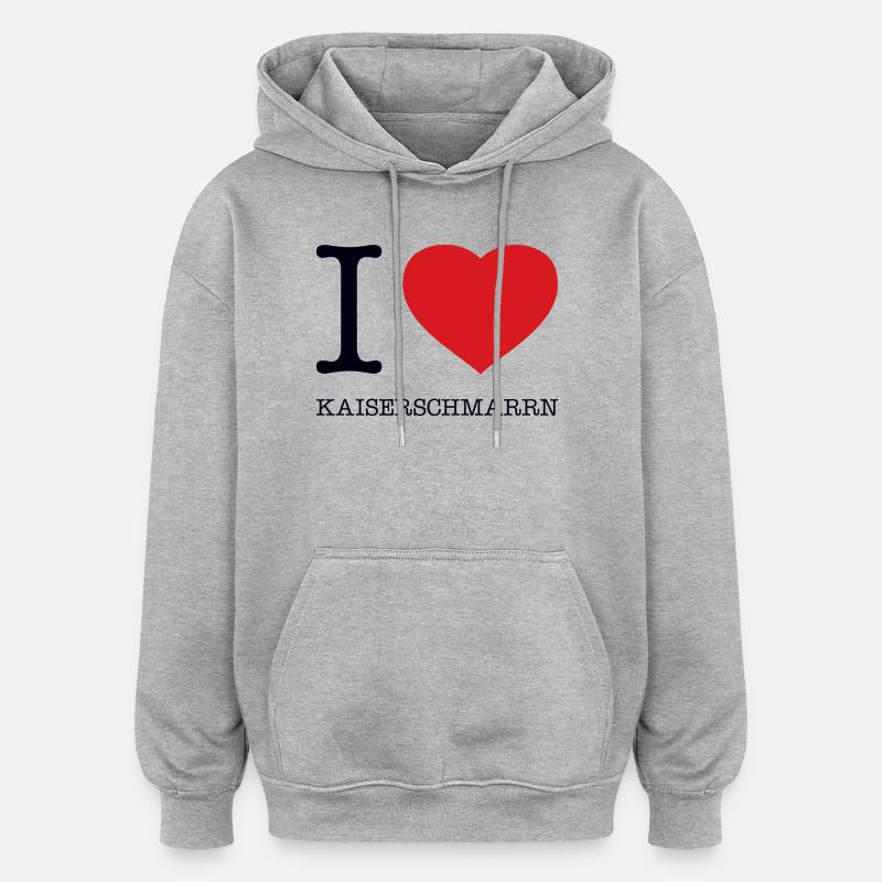 J’adore Kaiserschmarrn - Sweat à capuche oversize unisexe - gris chiné