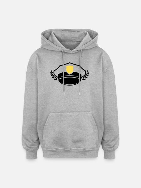 Police Cap & Badge | Honor & Respect - Oversized Unisex Hoodie - heather grey
