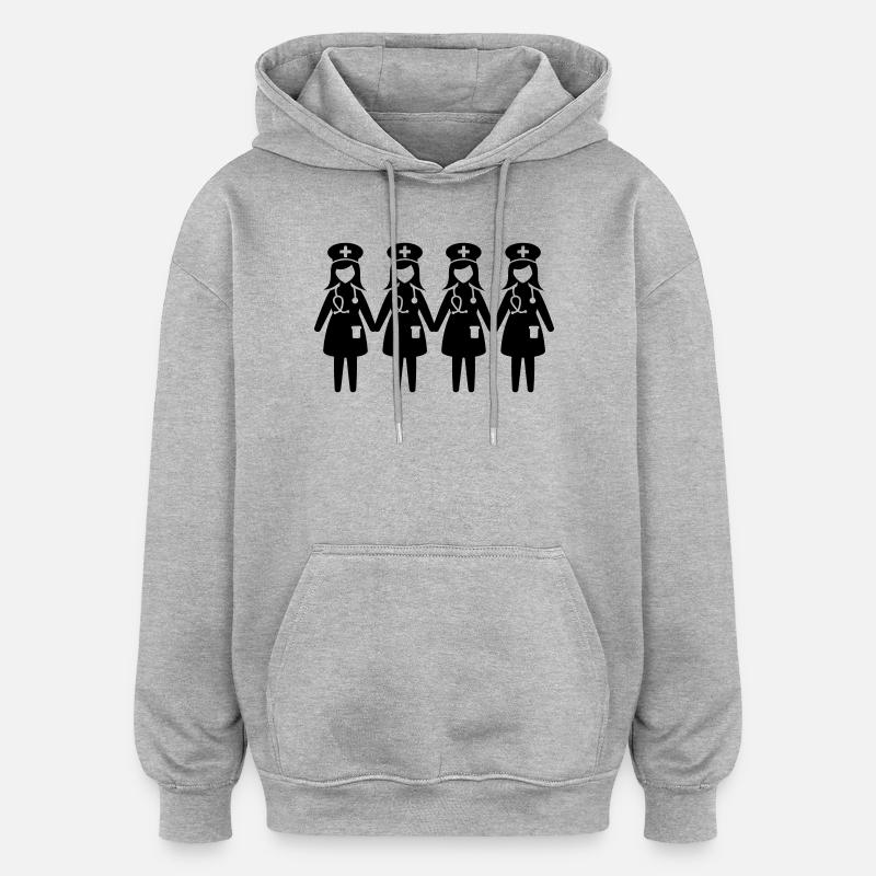 Krankenschwester Team - Oversized Unisex Hoodie - Grau meliert