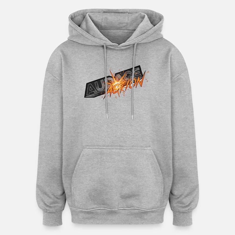 Audace et action - Sweat à capuche oversize unisexe - gris chiné