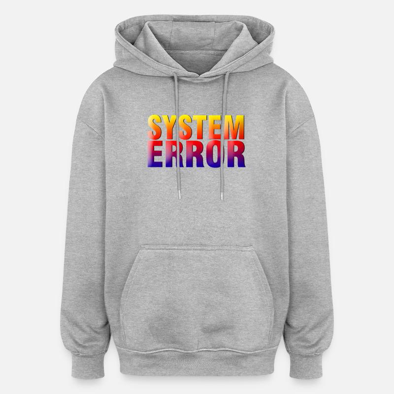 Gradient d’erreur système - Sweat à capuche oversize unisexe - gris chiné