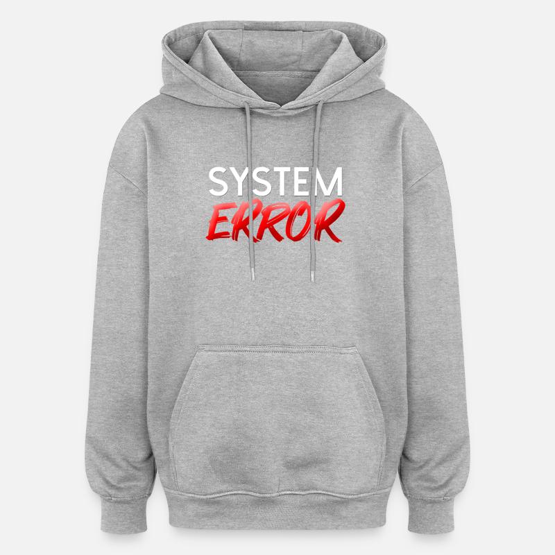 Systemfehler Neon Brush - Oversized Unisex Hoodie - Grau meliert