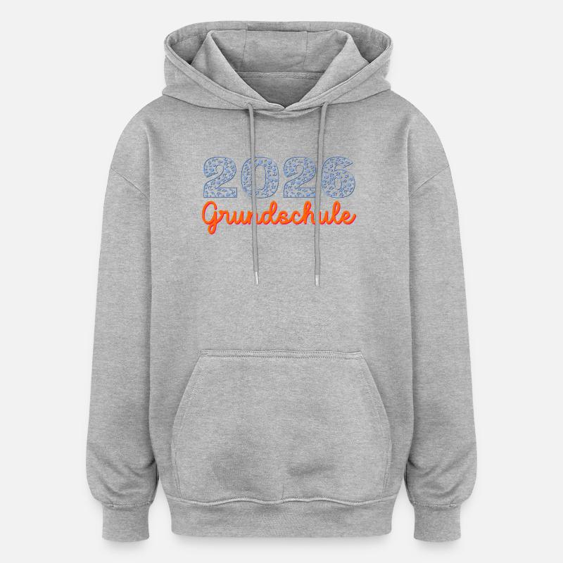 Espace Enfant de l’école primaire 2026 - Sweat à capuche oversize unisexe - gris chiné