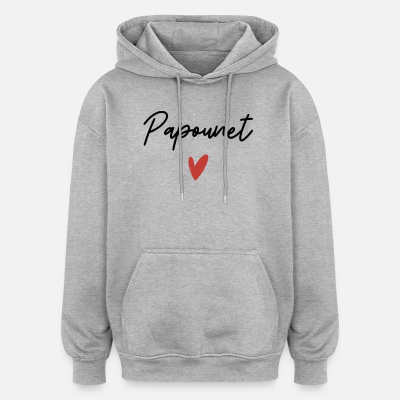 Papa Herz Geschenkidee - Oversized Unisex Hoodie - Grau meliert