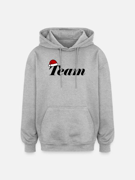 Team Christmas Christmas Hat - Oversized Unisex Hoodie - heather grey