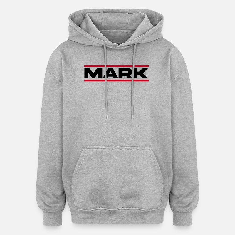 Mark Gift - Sweat à capuche oversize unisexe - gris chiné