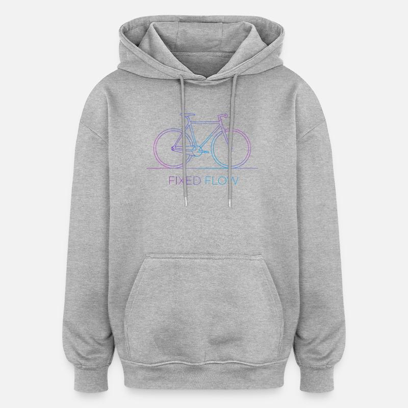 Fixed Flow Bicycle - Oversized Unisex Hoodie - heather grey