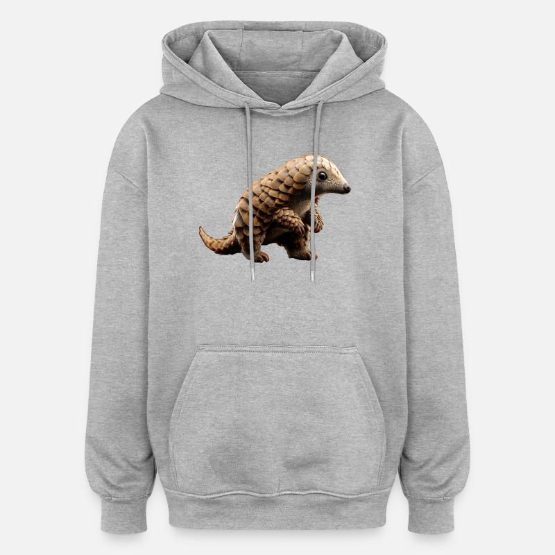 Pangolin Pangolin Pomme de pin Pangolins - Sweat à capuche oversize unisexe - gris chiné