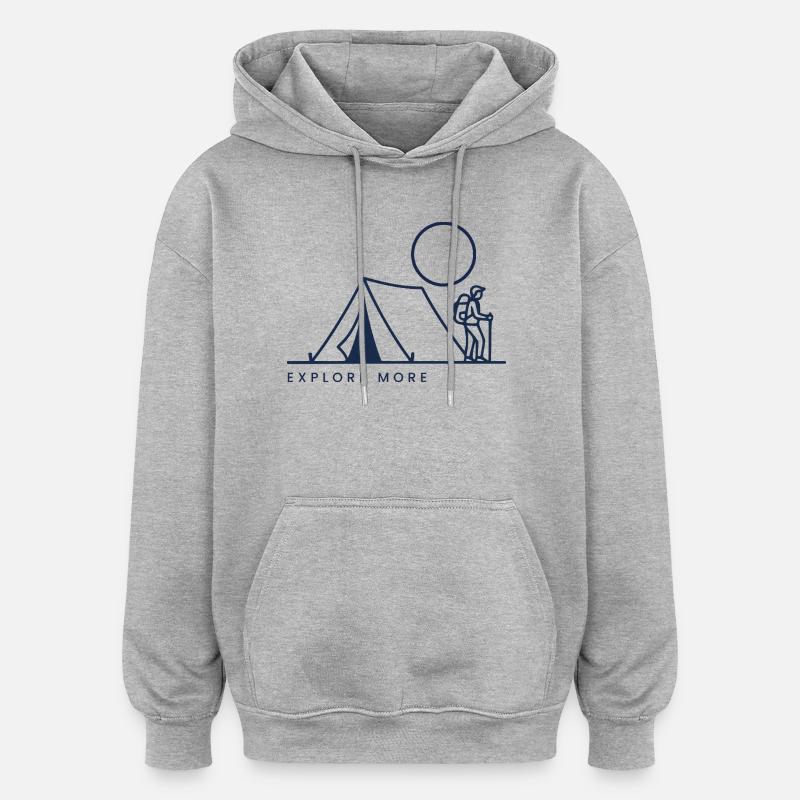 En savoir plus - Sweat à capuche oversize unisexe - gris chiné