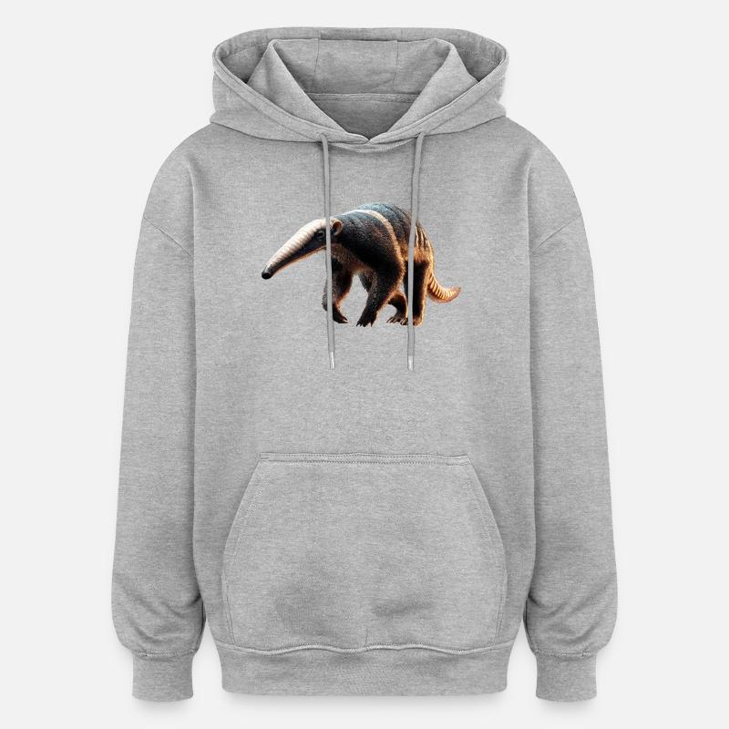 Fourmilier Tamandua Fourmilier Grands fourmiliers - Sweat à capuche oversize unisexe - gris chiné