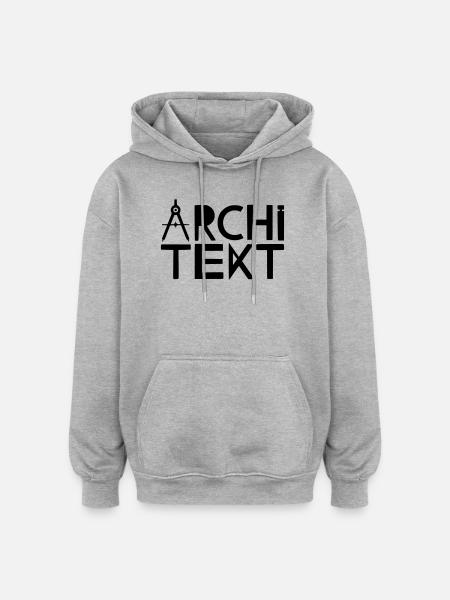 Architekt Schriftzug mit Zirkel - Oversized Unisex Hoodie - Grau meliert