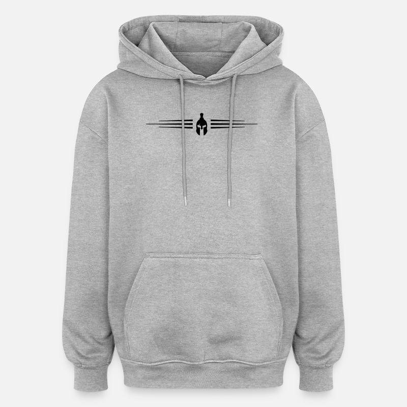 Spartaner Helm Gladiator Linie - Oversized Unisex Hoodie - Grau meliert