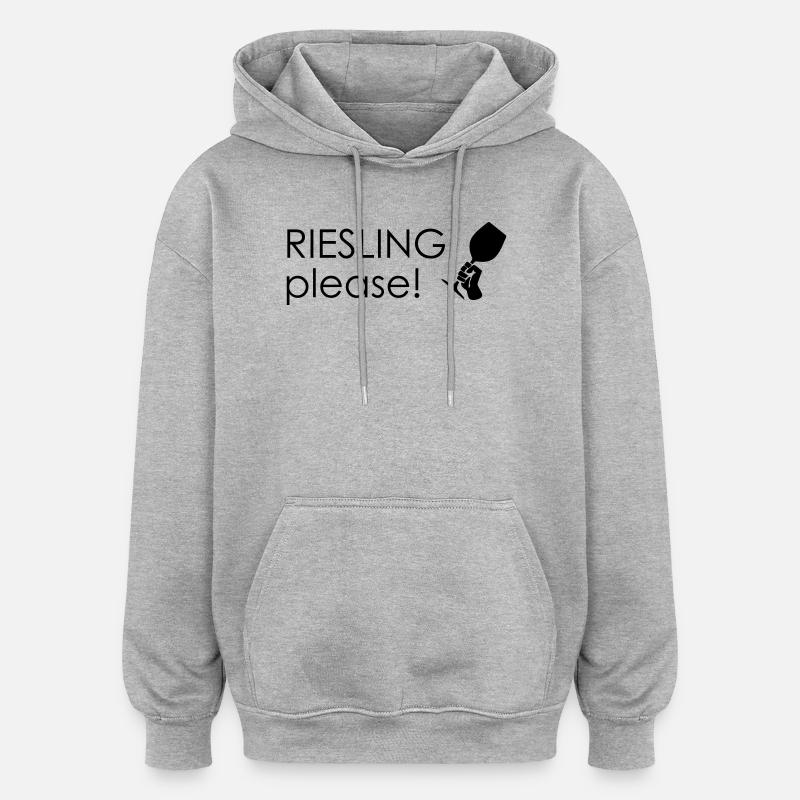 Du Riesling, s’il vous plaît ! - Sweat à capuche oversize unisexe - gris chiné