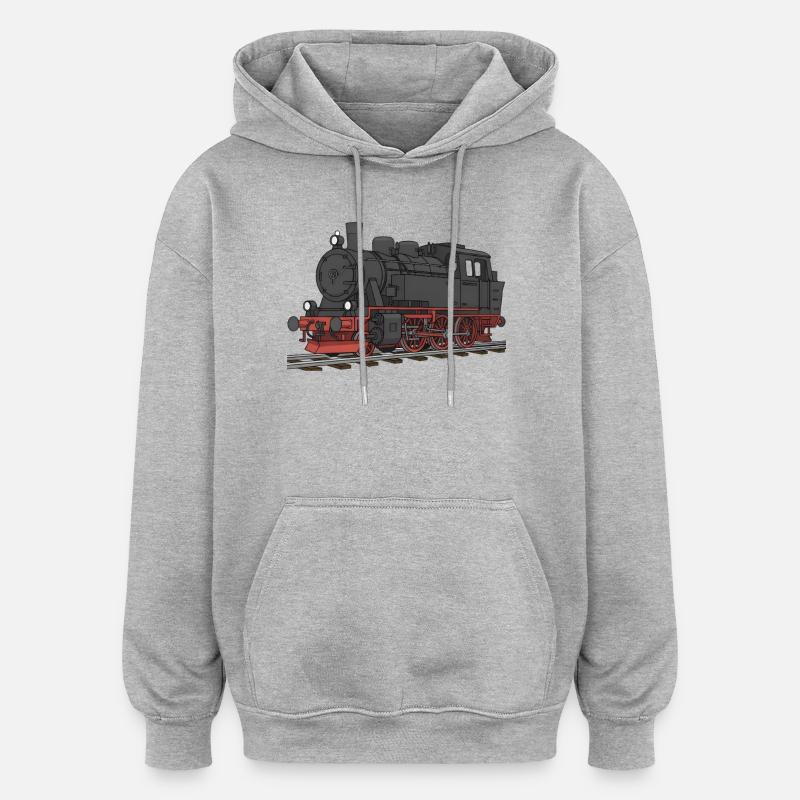 Locomotive Locomotive Chemin de fer - Sweat à capuche oversize unisexe - gris chiné