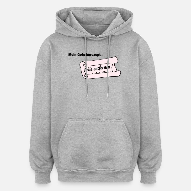 Secret - Sweat à capuche oversize unisexe - gris chiné