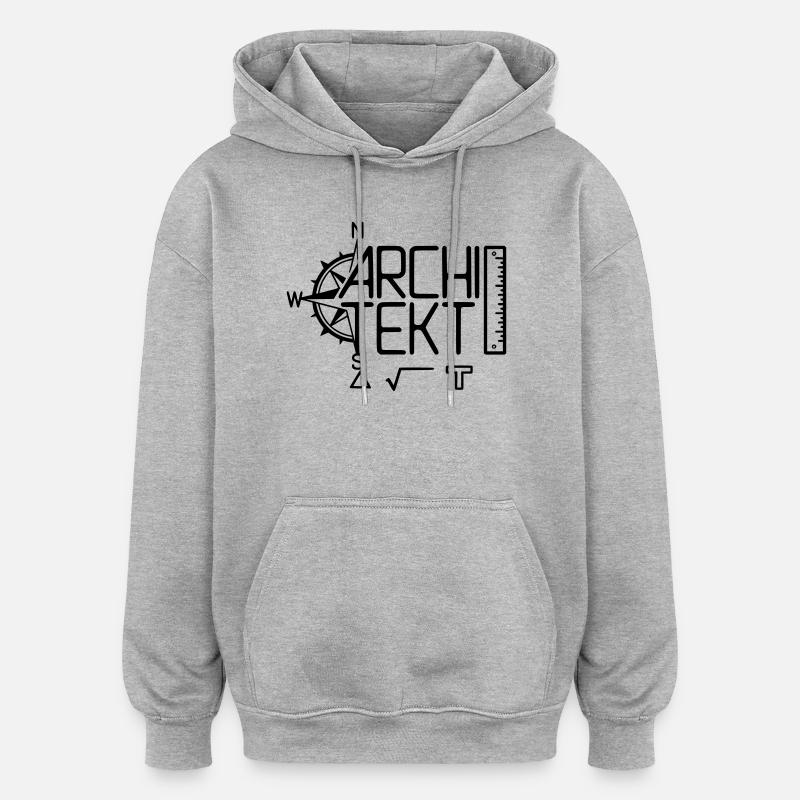 Architekt Design mit Zeichenwerkzeug - Oversized Unisex Hoodie - Grau meliert