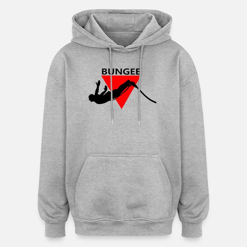 Bungeejumping - Oversized Unisex Hoodie - Grau meliert