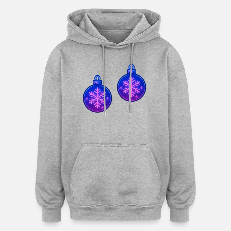 Weihnachtskugel Schneeflocke Ornament - Oversized Unisex Hoodie - Grau meliert