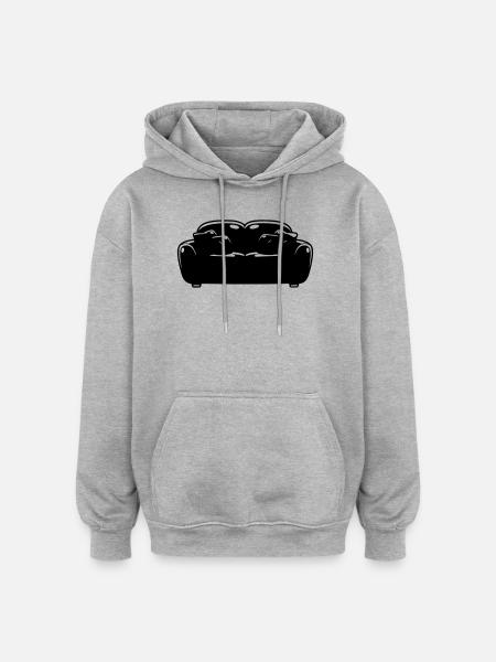 Sofa Couch Silhouette Chill Vector - Oversized Unisex Hoodie - heather grey