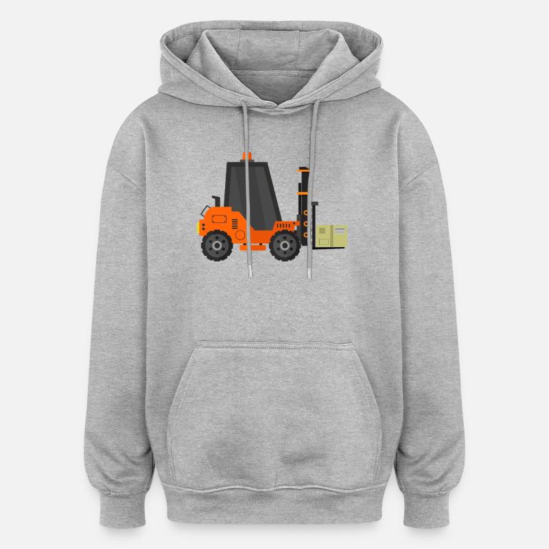 Chariot élévateur - Sweat à capuche oversize unisexe - gris chiné