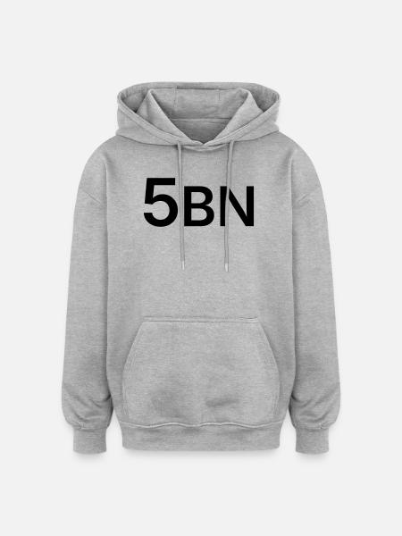5BN lettering black - Oversized Unisex Hoodie - heather grey