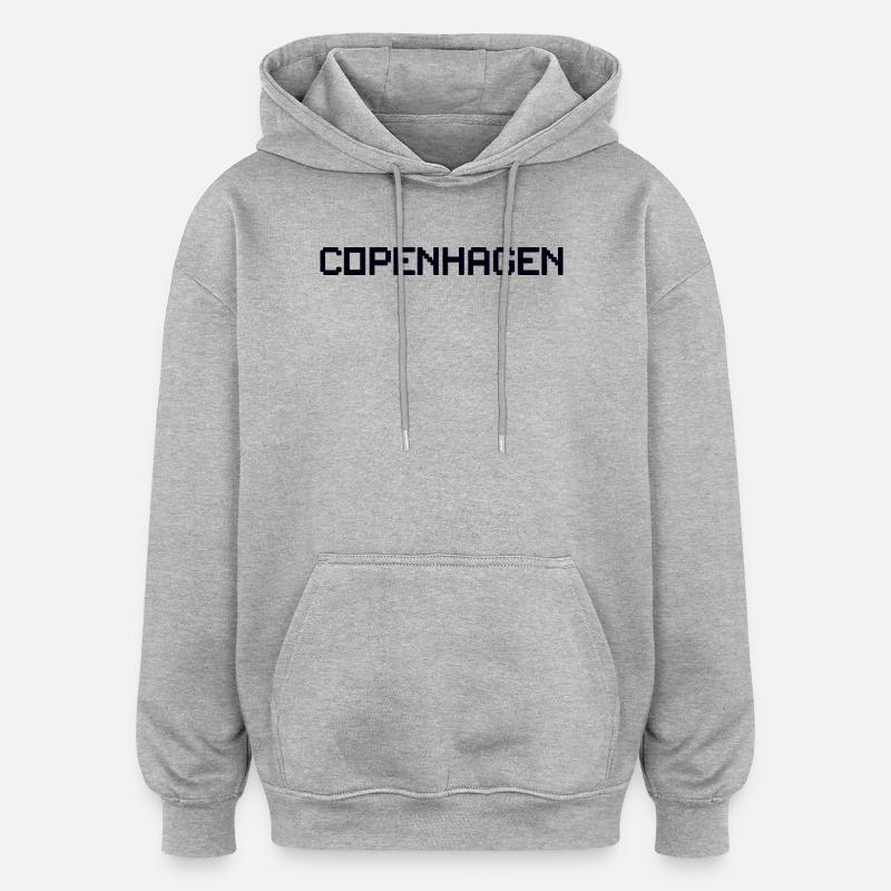 Copenhague, Danemark - Sweat à capuche oversize unisexe - gris chiné